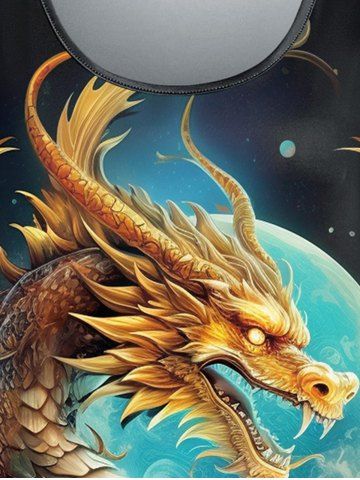 Gothic Dragon Moon Print T-shirt