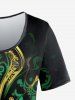 Vintage Figure Print T-shirt and Capri Leggings Plus Size Outfits -  