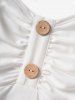 Colorblock Flower Print Self Belted Mock Button Empire Waist A Line Mini Dress -  