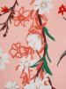 Colorblock Flower Print Self Belted Mock Button Empire Waist A Line Mini Dress -  