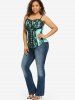 Plus Size Lace-up Floral Lace Cami Top -  