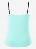 Plus Size Lace-up Floral Lace Cami Top -  
