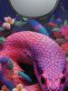 Gothic Snake Flower Print T-shirt -  