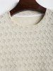 Men's Plain Color Double Layered Ripped Design Short Sleeves Round Neck T-shirt -  