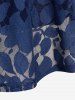T-shirt à Bretelle Ajustable Floral en Dentelle de Grande Taille - Bleu profond 4X | US 26-28