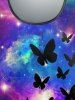 Plus Size Galaxy Cat Butterfly Print T-shirt -  