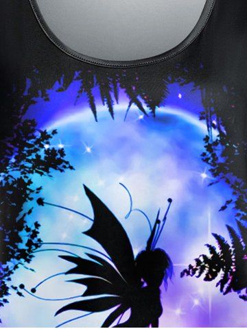 Renaissance Gothic Galaxy Butterfly Angel Glitter Print T-shirt