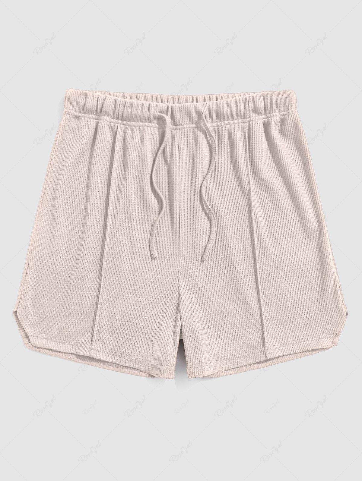 Best Textured Side Slit Drawstring Shorts  