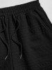 Geometric Retro Jacquard Textured Drawstring Shorts -  