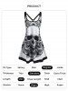 Skull Flower Strappy O Ring Tank Dress -  