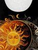 Gothic Floral Lace Back Sun Moon Print Tank Top -  