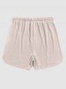 Textured Side Slit Drawstring Shorts -  
