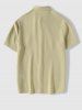 Men's Basic Plain Color Double Flap Pockets Design Textured Button Front Short Sleeves Shirt and Shorts Casual Set -  