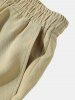 Men's Basic Plain Color Double Flap Pockets Design Textured Button Front Short Sleeves Shirt and Shorts Casual Set -  