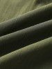 Men's Solid Color Double Front Pockets Design Zip Up Turndown Collar Tie Up Rompers -  