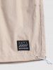 Men's CALIFORNIA WEST COAST Letter Printed Quarter Zip Kangaroo Pocket Design Drop Shoulder Short Sleeves Shirt and Drawstring Hem Shorts Cargo Set -  
