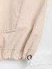 Men's CALIFORNIA WEST COAST Letter Printed Quarter Zip Kangaroo Pocket Design Drop Shoulder Short Sleeves Shirt and Drawstring Hem Shorts Cargo Set -  