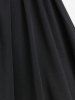 T-shirt Plissé Bouclé Chaîne Panneau en Maille à Manches de Cloche de Grande Taille - Noir 1X | US 14-16