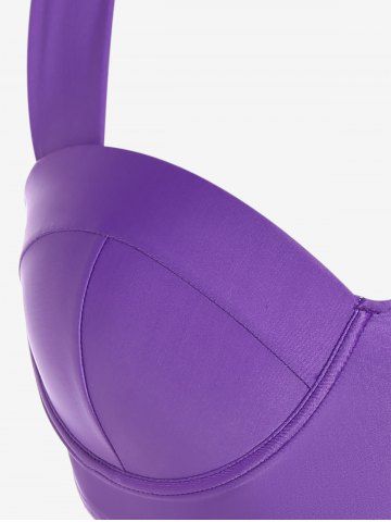 Plus Size Crisscross Underwire Push Up Swim Bikini Top