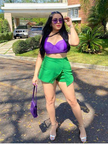 Plus Size Crisscross Underwire Push Up Swim Bikini Top