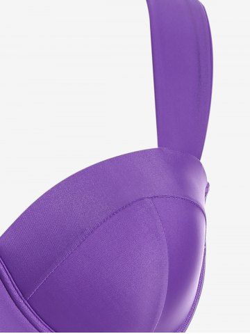 Plus Size Crisscross Underwire Push Up Swim Bikini Top