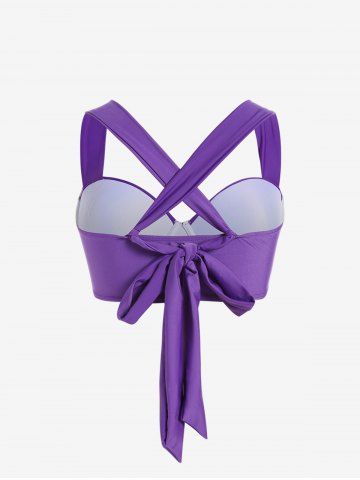 Plus Size Crisscross Underwire Push Up Swim Bikini Top