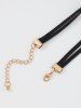 Vintage Faux Crystal Decor Double-Layered Choker Necklace -  