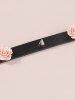 Punk PU Leather Studded Flower Choker -  