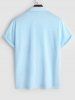 Men's Solid Color Lapel Collar Terry Cloth Textured Short Sleeves Shirt -  
