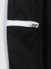 Men's Streetwear Zip Pockets Design Color Spliced Knee-length Drawstring Cargo Shorts -  