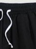 Men's Streetwear Zip Pockets Design Color Spliced Knee-length Drawstring Cargo Shorts -  