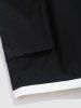 Men's Streetwear Zip Pockets Design Color Spliced Knee-length Drawstring Cargo Shorts -  