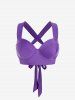 Plus Size Crisscross Underwire Push Up Swim Bikini Top -  
