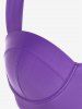 Plus Size Crisscross Underwire Push Up Swim Bikini Top -  