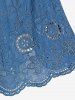 Plus Size Embroidered Lace Panel Open Back A Line Dress -  