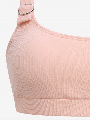 Plus Size Textured Padded Ribbed Swim Top