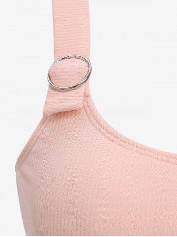 Plus Size Textured Padded Ribbed Swim Top