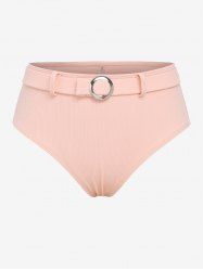 Bikini Côtelé Texturé Ceinturé de Grande Taille - Rose clair 4X