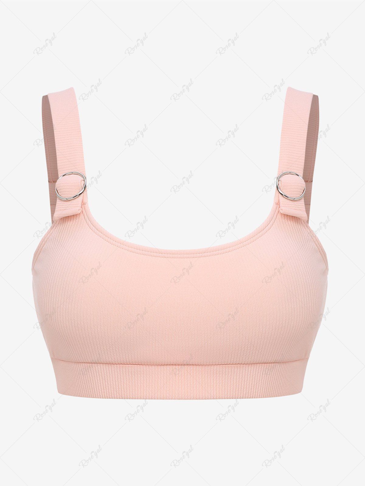 Fashion Plus Size Textured Padded Ribbed Swim Top  