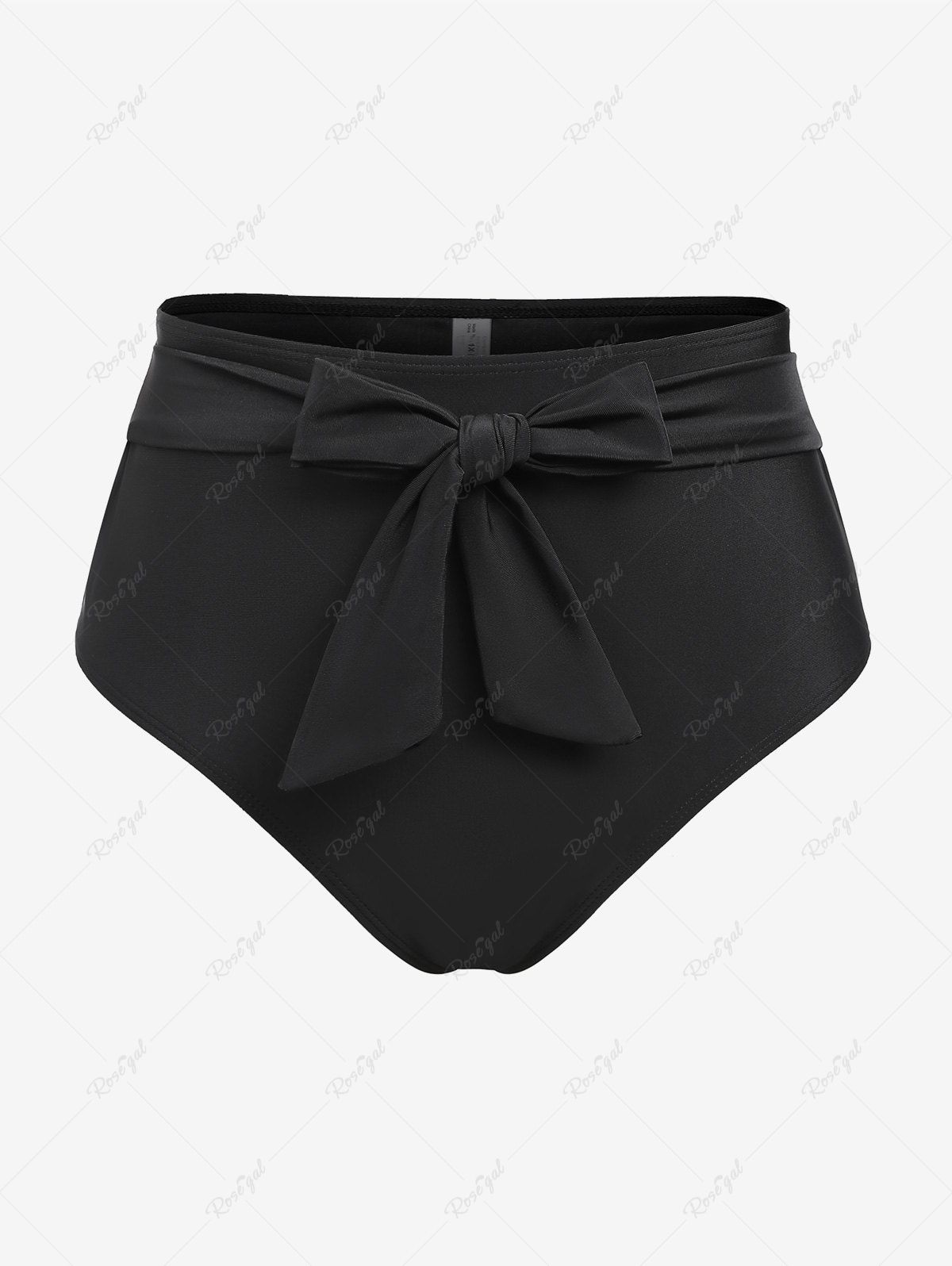Shops Plus Size Solid Bikini Briefs with Bowknot  