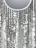 Plus Size 3D Sequins Tassel Print Short Sleeves T-shirt -  