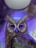 Plus Size Galaxy Owl Branch Print Short Sleeves T-shirt -  