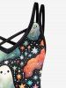 Gothic Star Cloud Ghost Print Crisscross Cami Dress -  