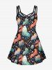 Gothic Star Cloud Ghost Print Crisscross Cami Dress -  