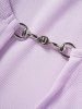 Plus Size Colorblock Ruched Chain Embellishment Textured Overlay Faux Twinset T Shirt -  
