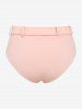 Bikini Côtelé Texturé Ceinturé de Grande Taille - Rose clair 4X