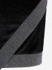 Plus Size Moon Star Sequin Mesh Sleeves Asymmetrical Surplice Dress - Noir XL