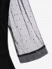 Plus Size Moon Star Sequin Mesh Sleeves Asymmetrical Surplice Dress -  