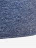 T-shirt Teinté Zippé de Grande Taille - Bleu profond L