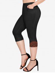 Gothic Paisley Print Pockets Capri Leggings -  